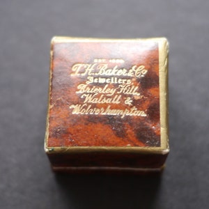 Vintage Ring Box Brown Card TH Baker Co Jewellers Canada
