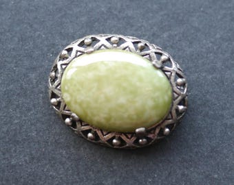 s0076 カラーストーンとシルバーのブローチ ケルト紋様 カラーストーン