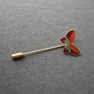 七宝焼きピン、赤/濃いピンクのエナメル蝶 - Etsy 日本