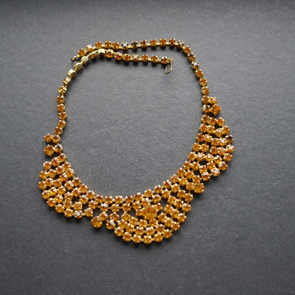 Orange sparkly rhinestone necklace