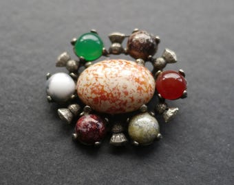 ケルト風スコットランドミラクルフェイクアゲートヴィンテージシルバー