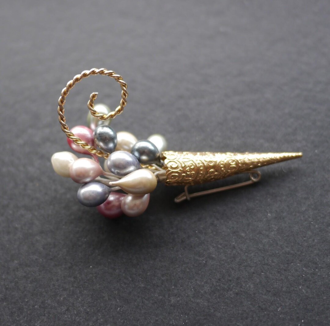 Support Broche Épingle à Nourrice Dorée 3 anneaux 50mm