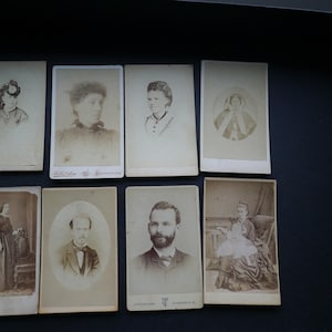 Lot of 8 Victorian carte de visite CDV photos men, women, children, not perfect