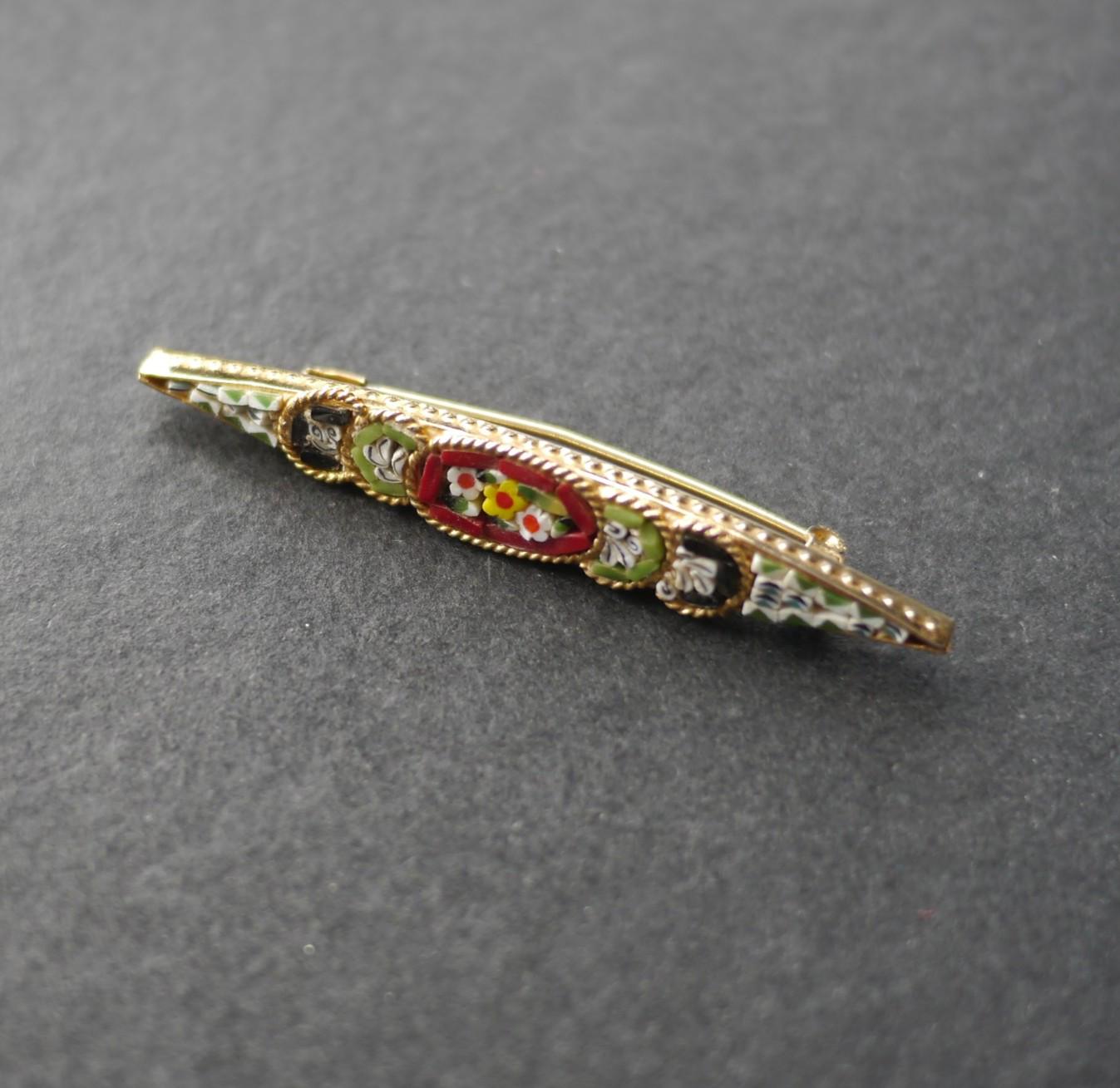 マイクロモザイクバーブローチ、ヴィンテージモザイクブローチ - Etsy 日本