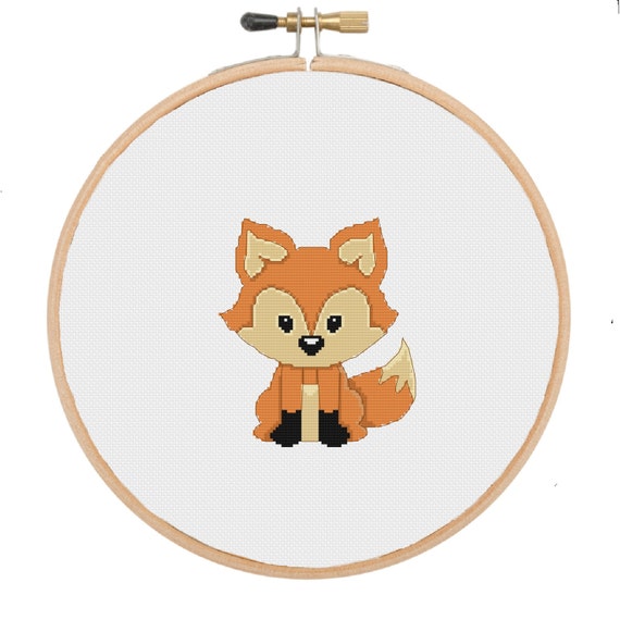 The Fox Girl DIY Chart Counted Cross Stitch Patterns Needlework embroidery