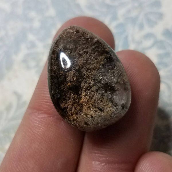 Kodiak Brown Bear -Inclusion Lodolite Phantom Quartz Crystal |Jewelry Create Craft Drilled |Scenic Landscape Garden Shaman Gemstone Chlorite