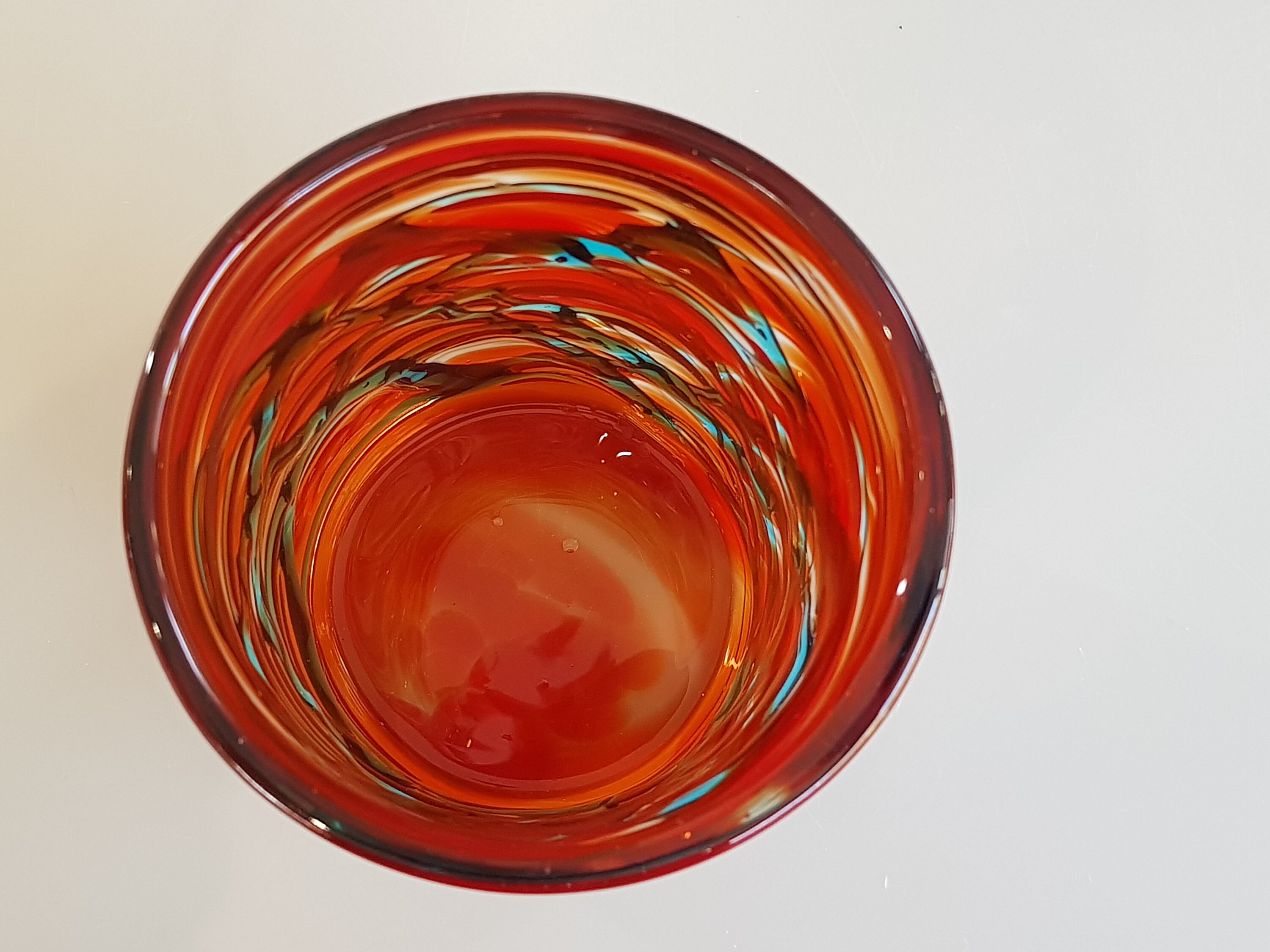 Awesome Abstract Orange Art Glass Vase Handmade by Mdina in Etsy