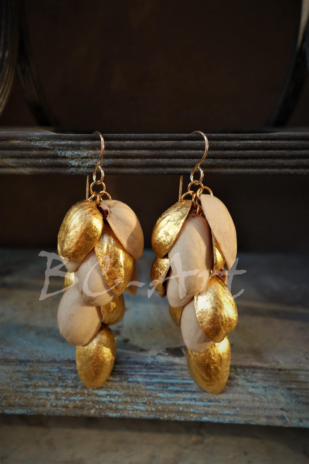 Gilded Pistachio Earrings Etsy
