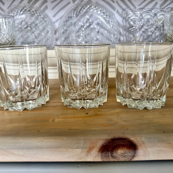 Vintage Modern Style Cocktail Glasses - set of 3-  Italian Verona double old fashioned whiskey glasses- groomsman or Father’s Day gift