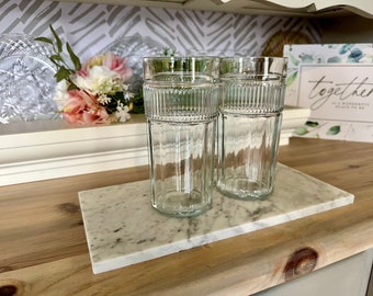 Anchor Hocking Annapolis Tumbler Cooler Glasses - Set of 2 - Vintage Glassware - Water Iced Tea Glass - Modern Farmhouse Kitchen Decor