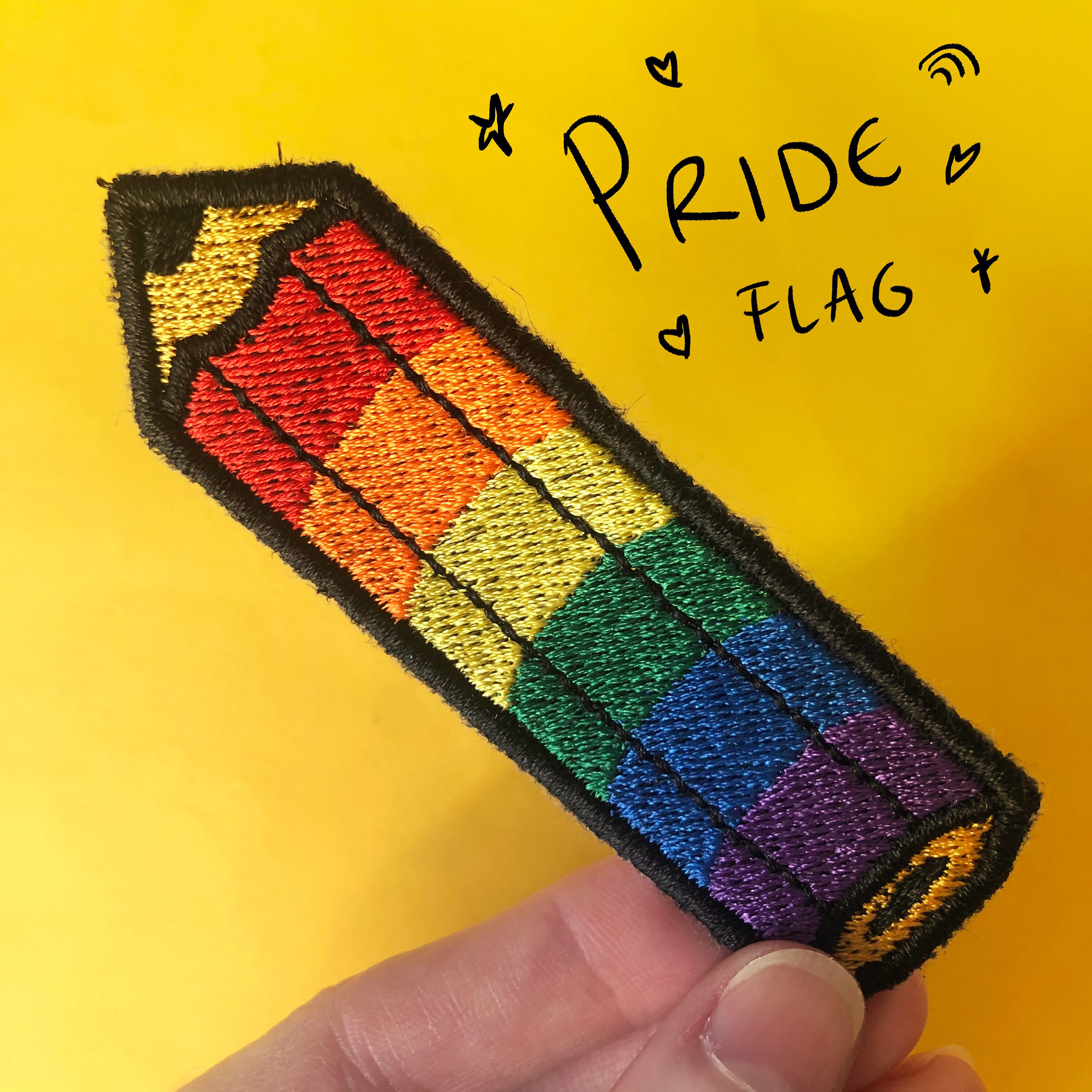 3.5 Customisable Pride Flag IronOn Patch with Pencil Etsy