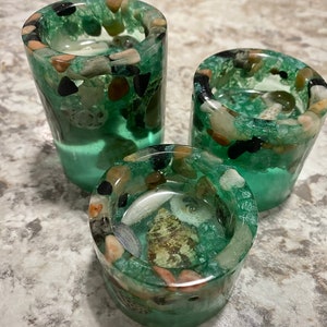 Crushed Glass Art Epoxy Resin Art Beach Ocean Tropical Fish Handmade Gift  Home Decor 