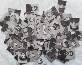 Fotografie riproduzione di ritratti antichi, per junk iournal, scrapbooking, lotti di 10 pezzi