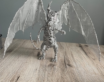 Aluminum Wire Dragon Sculpture: Indoor/Outdoor Art