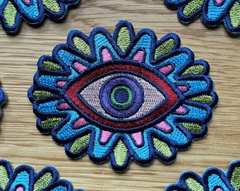 Machine Embroidered Magic Eye Iron-On Patch