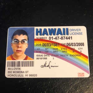 McLovin SUPERBAD Driver License Movie Prop