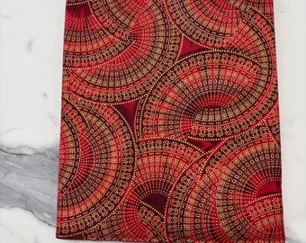 Gold Fans on Red Fabric A5 Bookcover