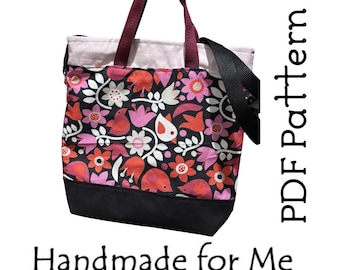 Beginner Friendly Everyday Tote Shoulder Bag Sewing Pattern (PDF Digital Pattern)