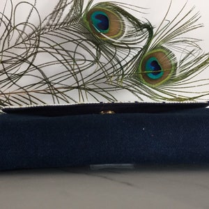 Peacock print and denim purse image 6