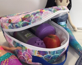 Mermaid Print Reuseable Insulated Washable Lunchbag