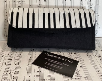 Piano Keyboard Print Large Purse