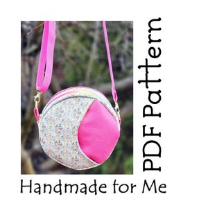 Round Handbag & Shoulder Strap Beginner PDF Sewing Pattern - The Crescent Moon Bag