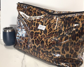 Large wetbag with leopard skin print