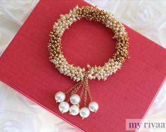 Pearl Tassel Bangle: Indian Wedding Jewelry