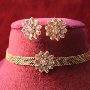 Gold Kundan Choker Set: Indian Jewelry Necklace