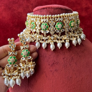 Mint Kundan Choker, Indian Jewelry, Kundan Necklace, Choker Set , Pakistani Jewellery, Bollywood Jewelry