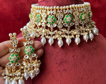 Mint Kundan-chokerset: Indiase Bollywood-sieraden