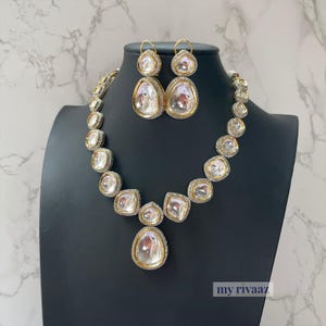 Viktorianische Kundan Halskette, Indische Lange Halskette, Indischer Schmuck, Lange Anhänger Halskette, Bollywood Schmuck