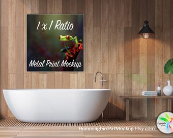 Download Metal Print Mockup, Tropical Spa Bath, Square Ratio, Mock ...