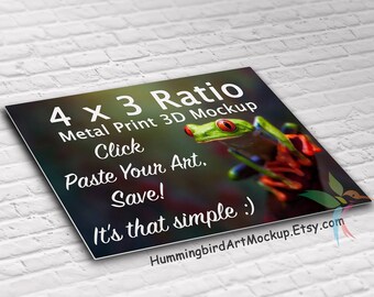 Download 3D Metal Print Mockup, 3:4 Ratio, 4x3 Mock Up Template, 20x15 Blank Metal Print, 40x30 Artwork ...