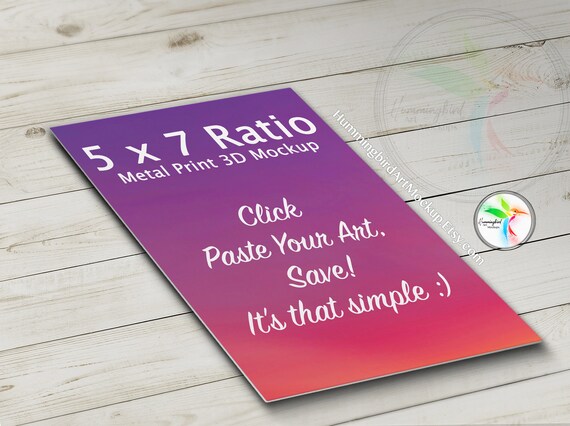Metal Print Mockup 3d 5:7 Ratio 5x7 Smart Object