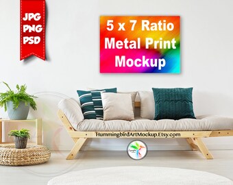 Mockup, Stock Photo, Metal Print, 5:7, Tropical, 5x7 Ratio, Artwork Styled Image, Decor, Wall Art, Marketing, 7x5