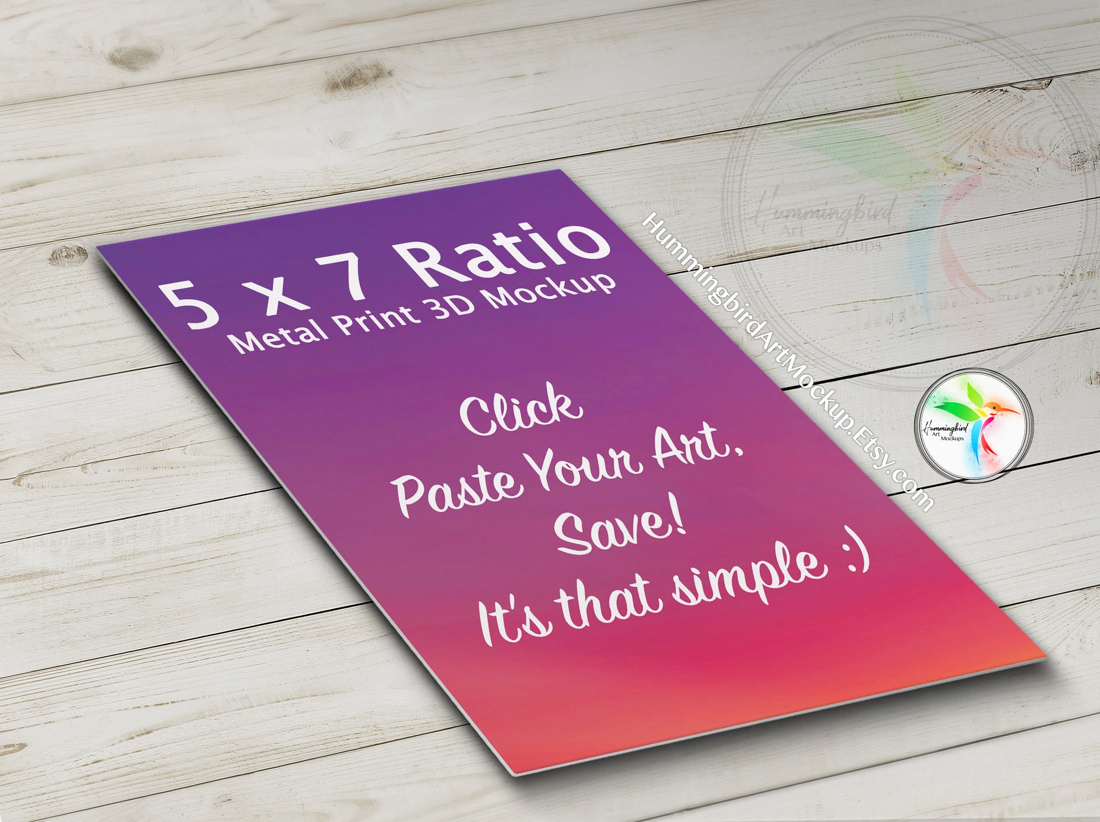 Download Metal Print Mockup 3D 5:7 Ratio 5x7 Smart Object Mock Up ...