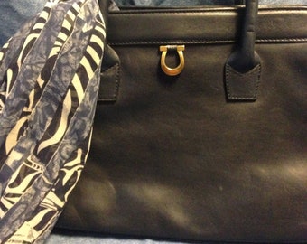 Etienne Aigner handbag, navy designer purse