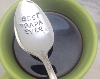 BEST PAPA EVER, Fathers Day coffee spoon, Fathers Day gift, gift for dad, gift for grandpa