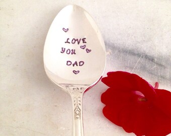 Love you dad, Christmas stocking stuffer, coffee spoon, Fathers Day spoon, gift for dad