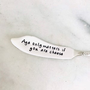 Stamped cheese knife, vintage spreader, birthday gift