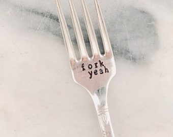 Fork yeah, fun gift, stamped fork