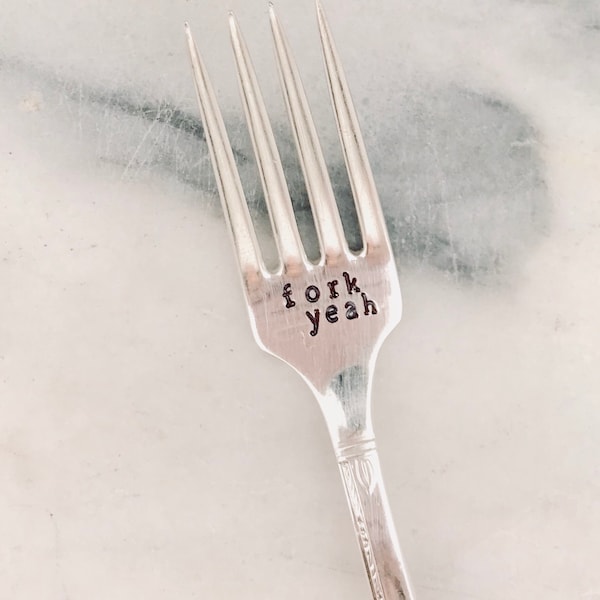 Fork yeah, fun gift, stamped fork