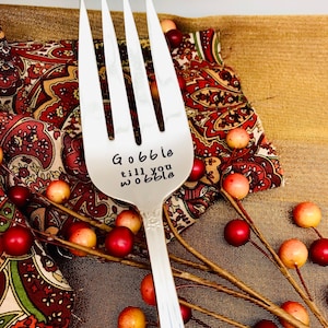 Vintage Meat fork, Thanksgiving serving, Gobble till you wobble