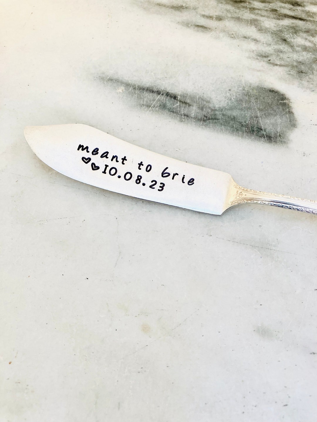 Stamped Cheese Spreader, Engagement Gift, Meant to Brie, Custom Cheese
