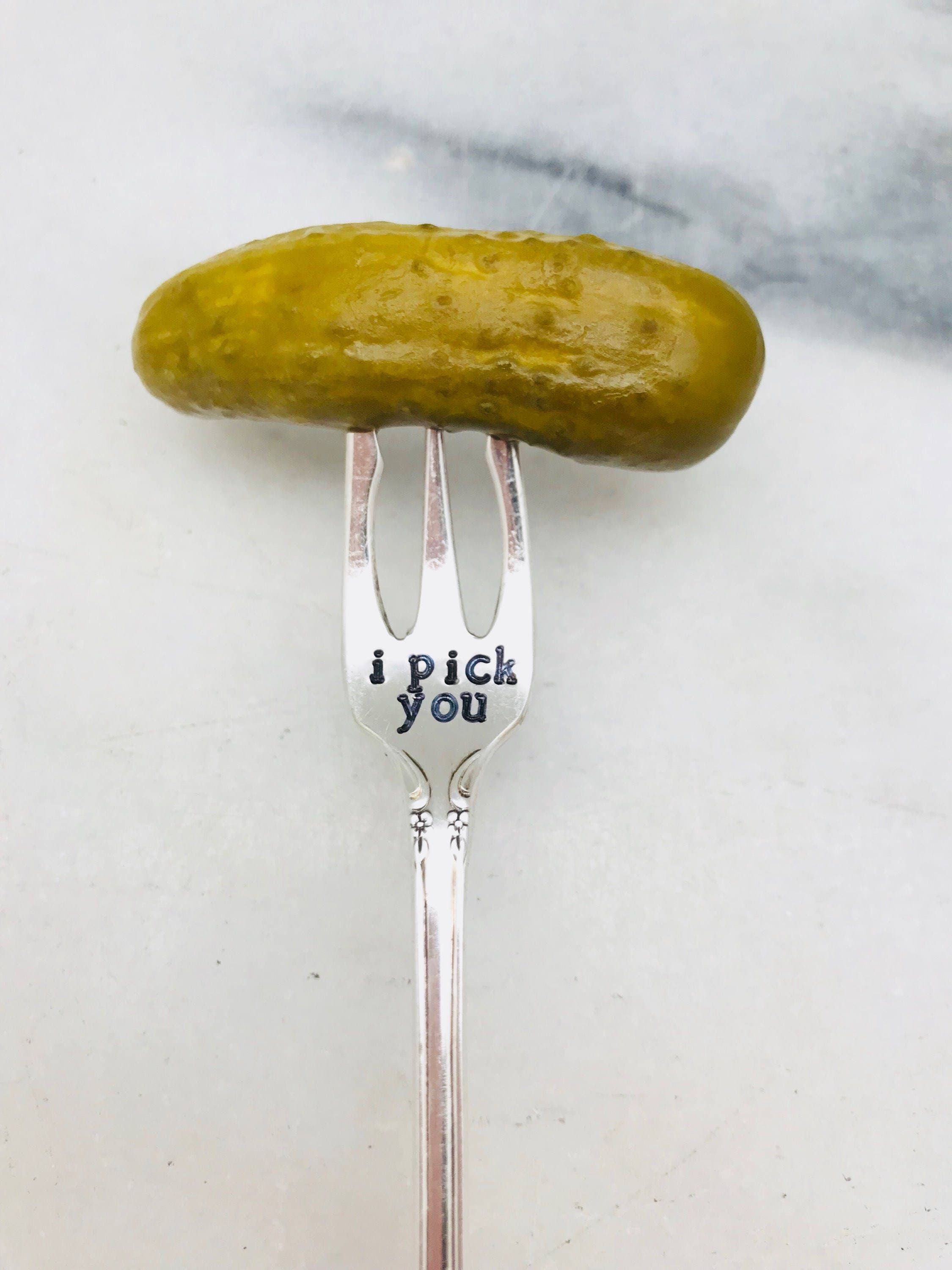 Handstamped pickle fork i pick you Etsy