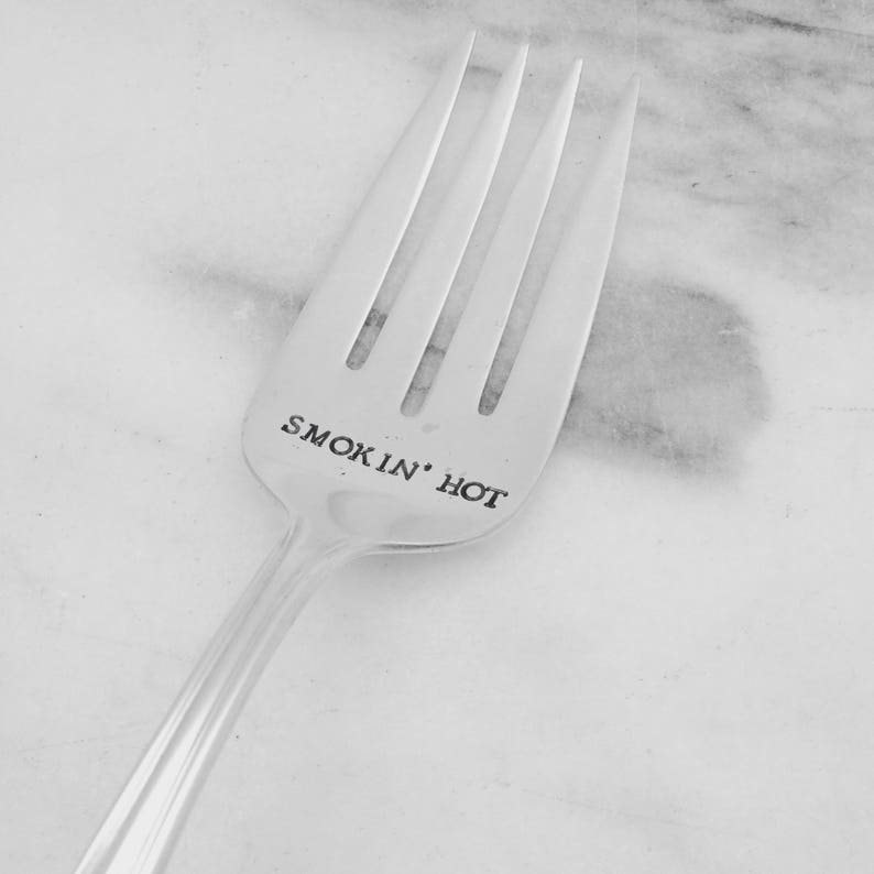 hostess gift Thanksgiving fork Handstamped vintage meat and serving fork