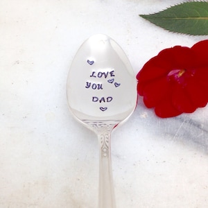 Love you dad, Christmas stocking stuffer, coffee spoon, Fathers Day spoon, gift for dad