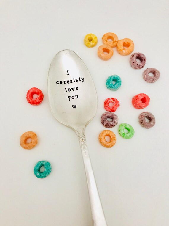 We Cerealsly Love You Spoon NEW MATCHING PATTERN Stainless Steel Flatware Can be Personalized I