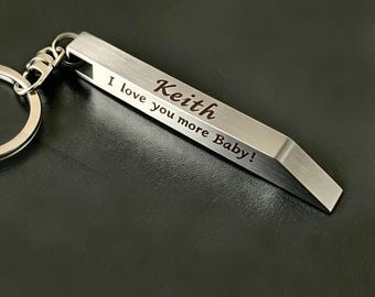 Aangepaste koevoetsleutelhanger: roestvrijstalen multitool voor heren (gepersonaliseerde lasergravure)